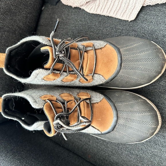 Sorel Womens Gray and Tan Rain Boots - Picture 1 of 4